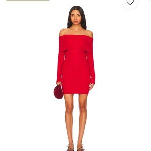 Red knit  sweat dress from revolve.